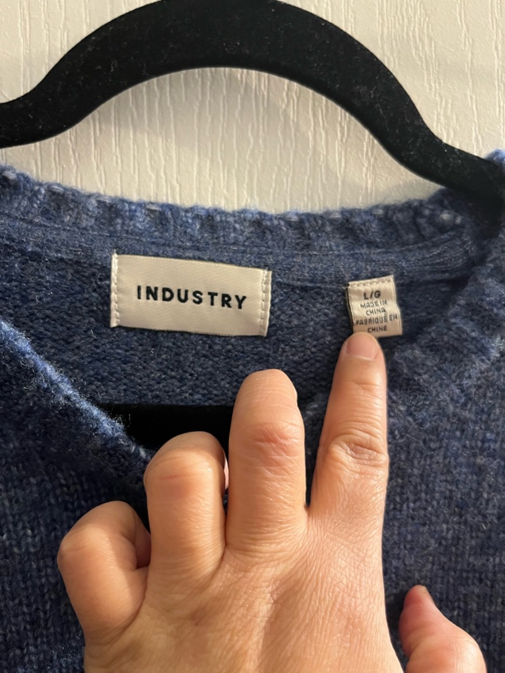 Industry Soft Knit Men's Crewneck Sweater in Blue - Picture 3 of 5